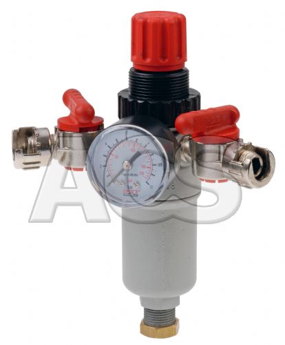 Twin Outlet Air Compressor Regulator with Integrated Pressure Gauge