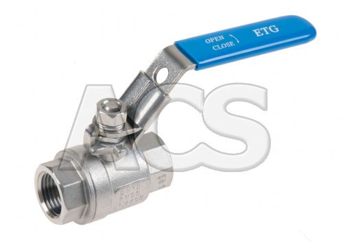 Ball Valve Stainless Steel 2 pc BSPT 1/4