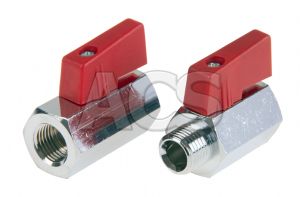 Mini Ball Valves Red Handle F/F & M/F 1/8